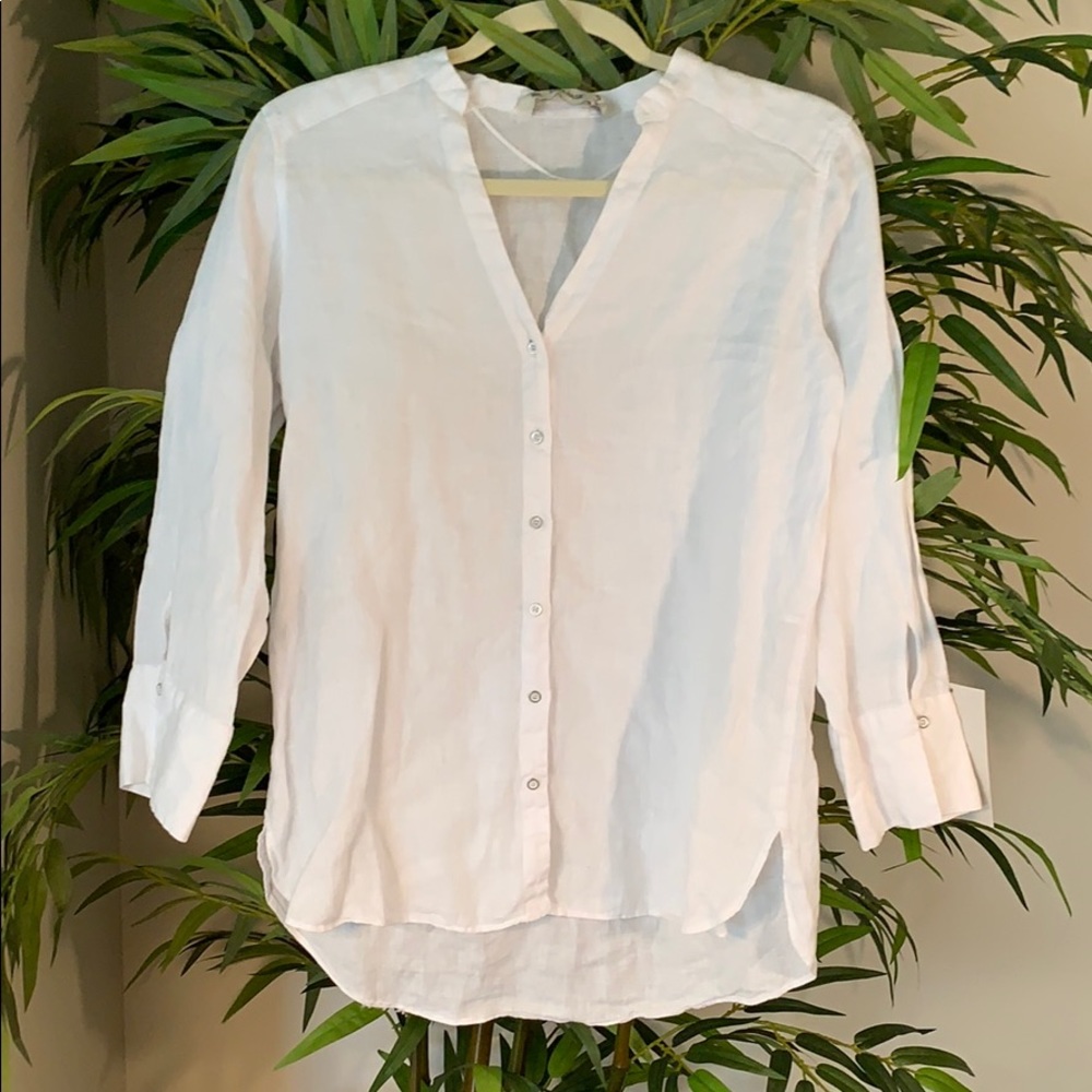 Zara Basics Linen Top NWT